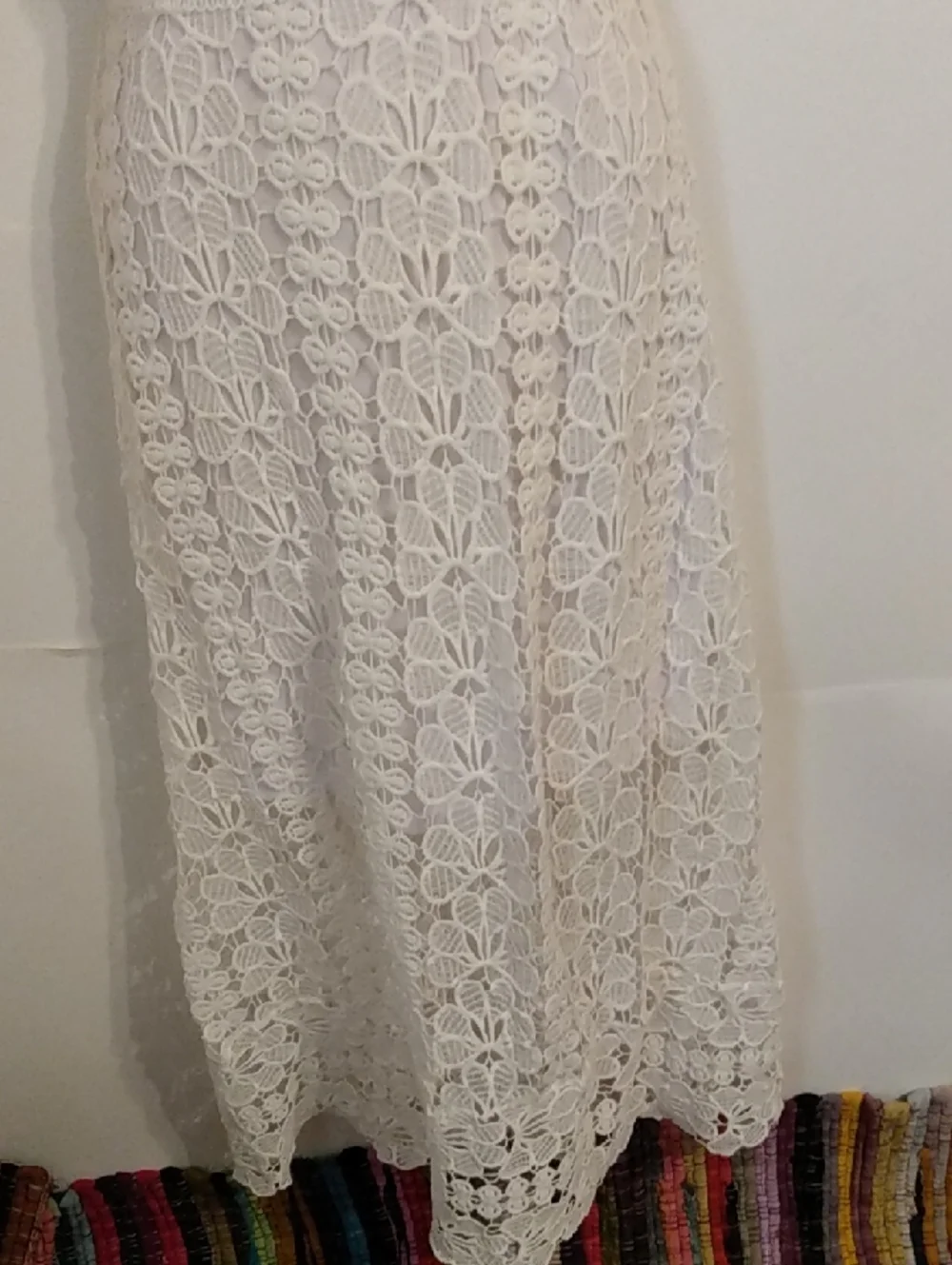 White Lace crochet Boho Bohemian Whimsygoth  Fairy Maxi Dress - Picture 5 of 11